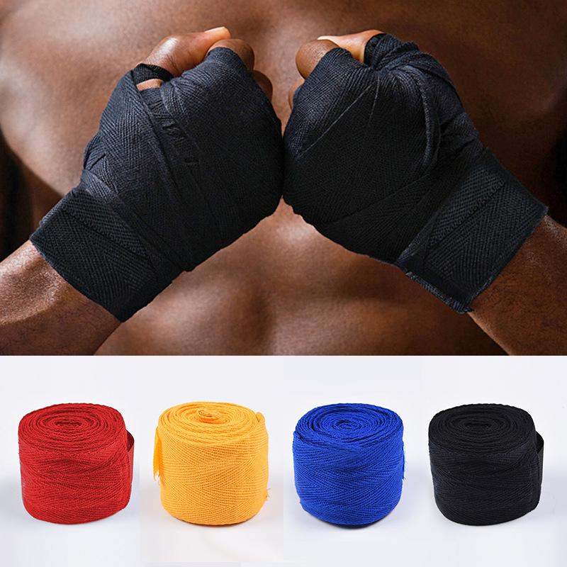 Professional Training Pure Cotton Boxing Bandage Sports Fitness Resistance Band Sweat-Absorbent Estic Hand Guard Help Boxing Bandage