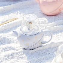 moon teapot tea set one piece dropshipping ceramic teapot xingx glass cup one pot one cup mid-autumn festival gift