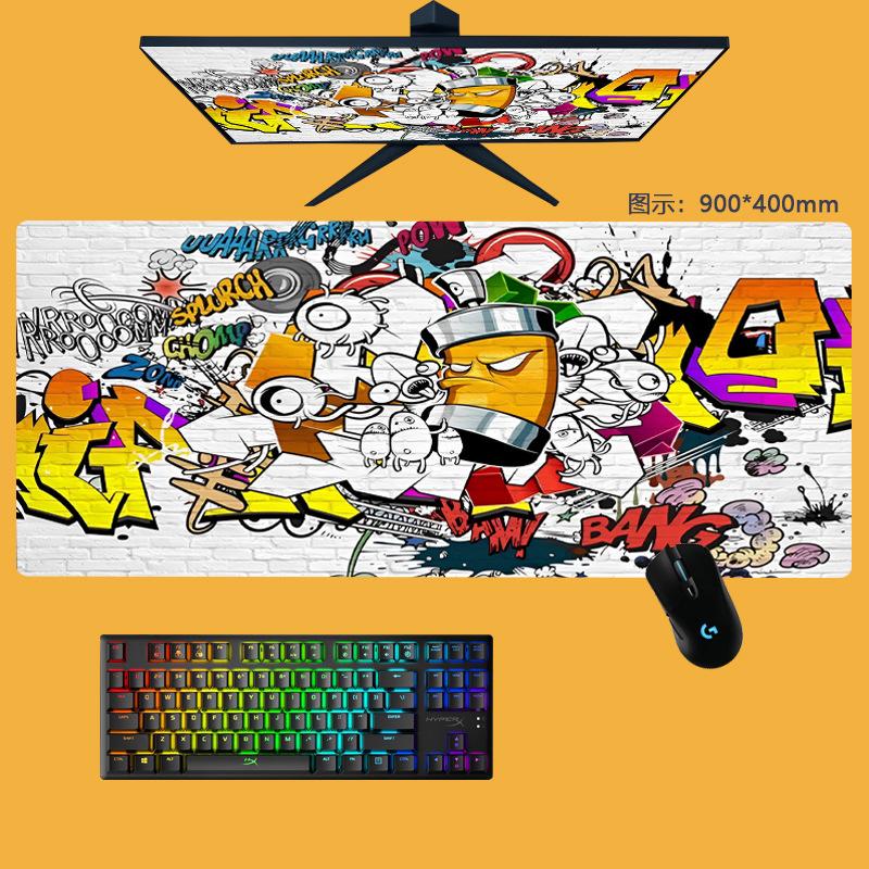 oversized anime mouse pad type cartoon office e-sports games mouse pad thermal transfer non-slip office desk mat Application Scenario