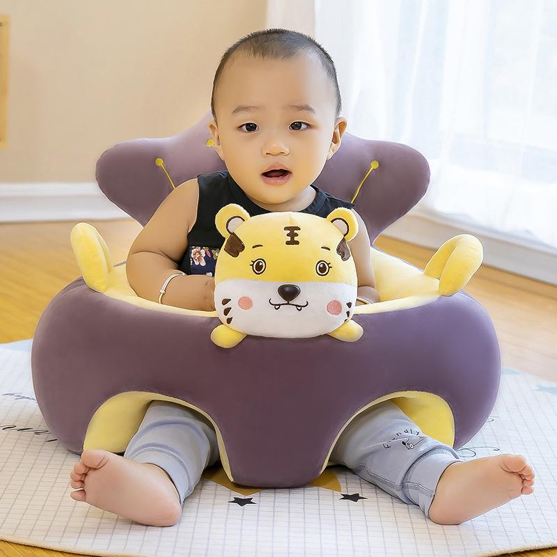 cartoon baby learning seat children's sofa cushion plush toy infant chair portable anti-collision comfort baby protective safety hat