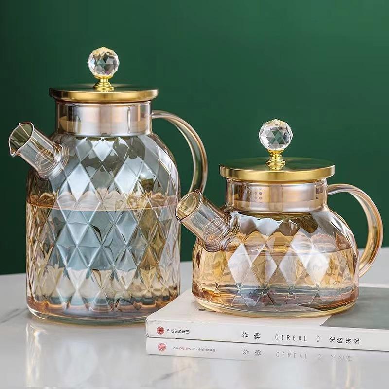 glass kettle glass cold kettle borosilicate household large capacity kettle flower teapot cold white kettle juice pot