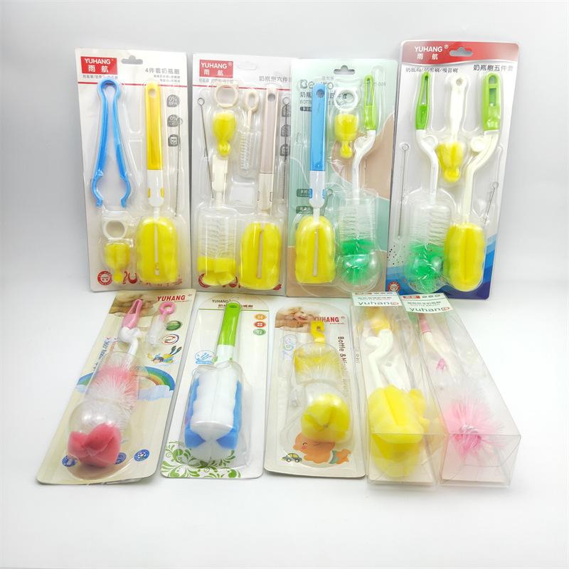 wholesale household six-piece set baby bottle brush baby pacifier brush pregnant baby store baby bottle brush set supermarket baby bottle brush cup brush
