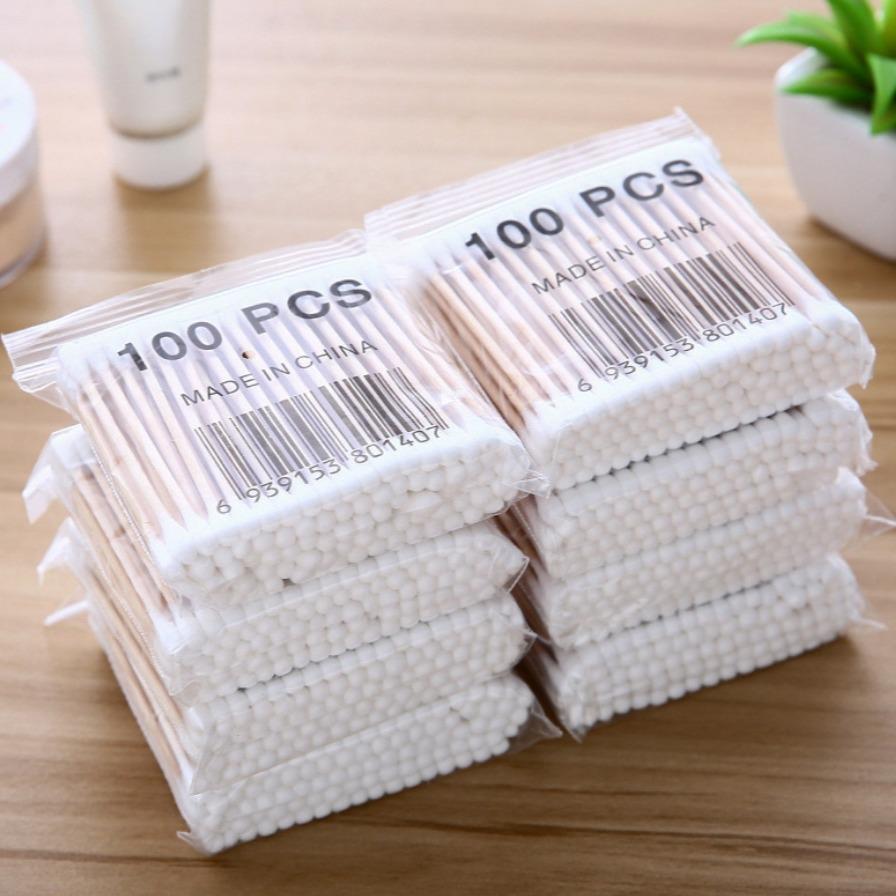 double-head cotton swab health swab cotton rod babies' cotton swabs cotton ball makeup removing cosmetic cotton swab stick 30-100 pcs full figure