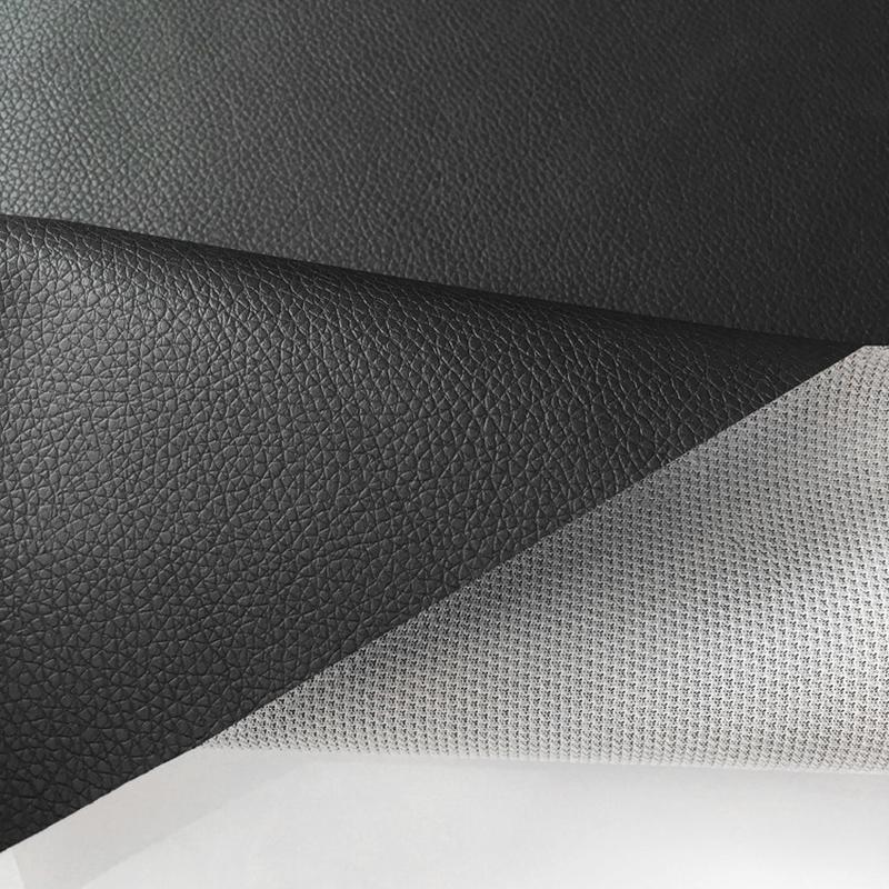 factory supply black litchi pattern pu pvc soft bag leather western leather imitation leather office furniture sofa artificial leather Specification drawing