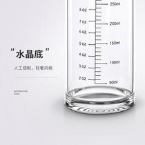 simple glass household glass measuring cup high temperature resistant color graduated glass large wholesale cold resistant heat resistant breakfast cup
