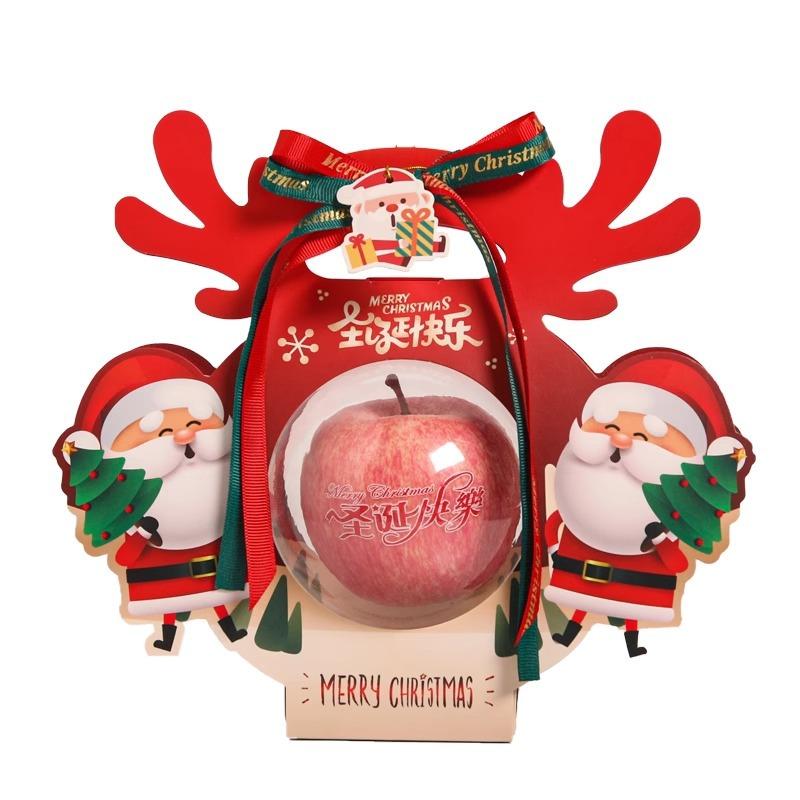 christmas pvc portable apple box safe fruit gift box wholesale christmas eve christmas apple box Item Picture