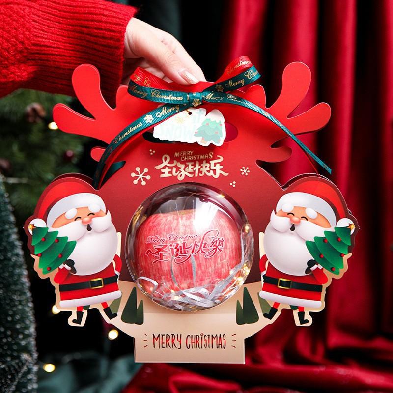 christmas gift box christmas eve apple box christmas eve fruit packing box hand gift portable apple box christmas apple box Specification drawing