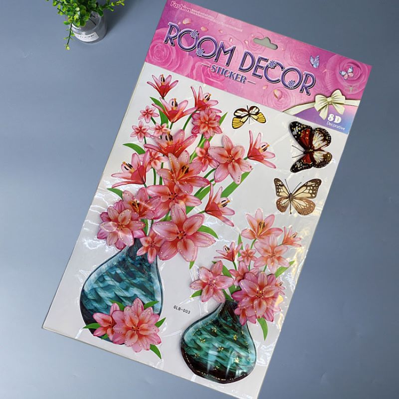 GLB蝴蝶3D立体花瓶客厅家居装饰墙贴立体手工DIY层层墙