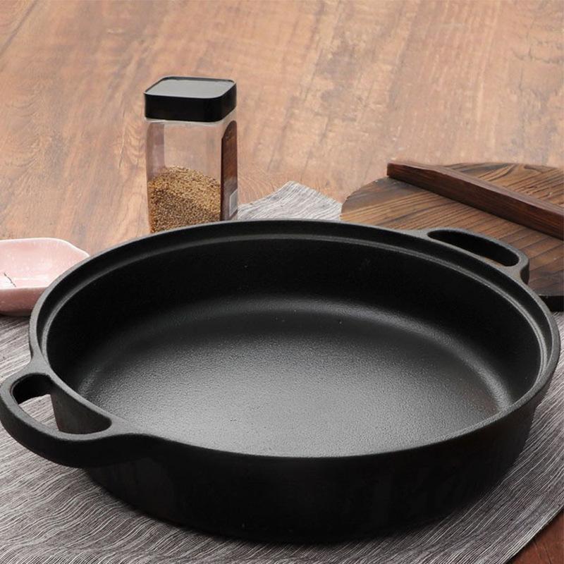 pig iron frying pan thickened cast iron pan iron pan induction cooker special use gas stove suitable for old-fashioned home non-stick pan