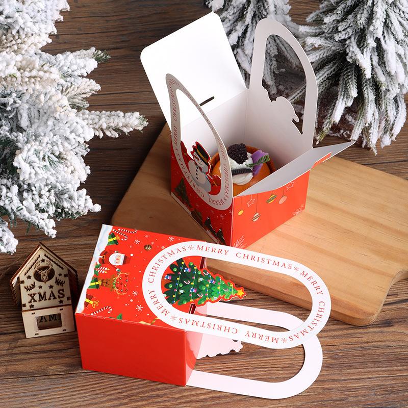 christmas christmas eve fruit packing box candy box portable apple box christmas gift box christmas eve to-go box Specification drawing