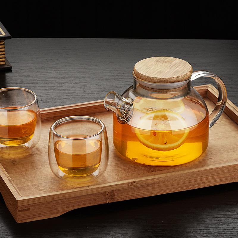 heat-resistant glass tea set suit flowering tea set sets complete set kung fu tea set gift box gift suit glass teapot