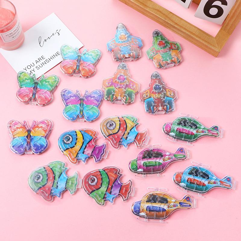 new cartoon butterfly puzzle bead rolling maze toy handheld balance rolling ball track maze children's toy reward Item Picture