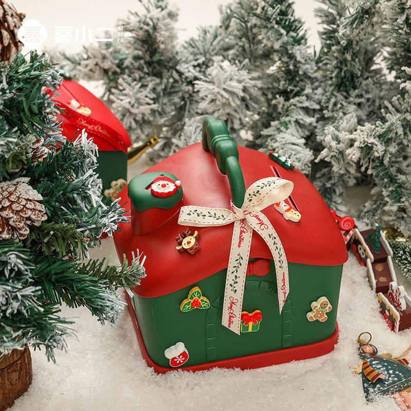 2023 new christmas gift box christmas children storage box savings bank christmas eve apple box christmas packaging