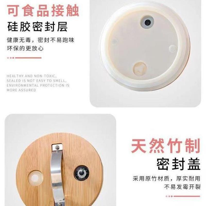borosilicate bamboo cover base sealing tape exhaust valve large capacity glass wine fermentation jar beverage barrel juice jar bamboo