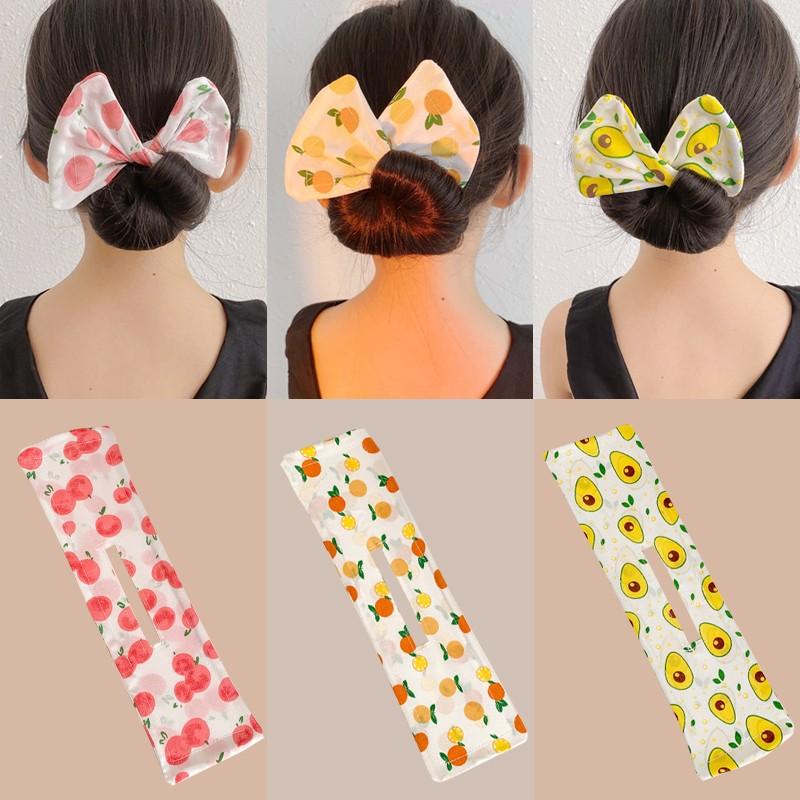 cute bow children magic banana clip hair band girls bun artifact baby curly hair hair clip hairpin