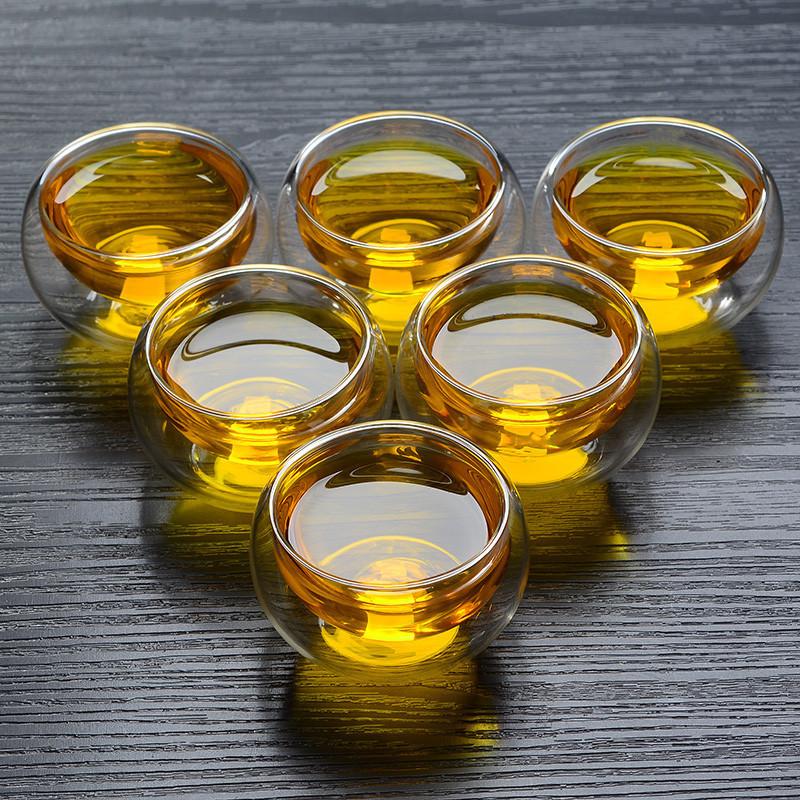 wholesale glass tea tasting cup master cup transparent kung fu tea cup thickened glass teacup glass tea cup small cup full figure