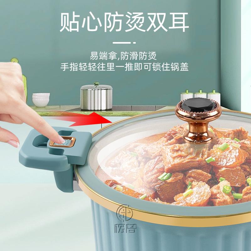 new non-stick roman column low pressure pot multi-functional thickened and large-capacity binaural soup pot ceramic crystal enamel low pressure pot Specification drawing