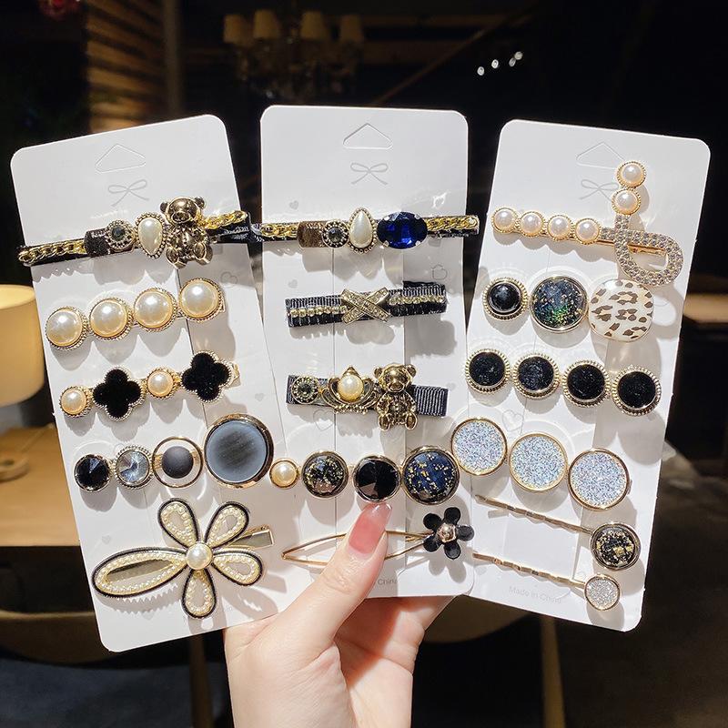 2023 trending girl alloy popular rhinestone barrettes summer elegant bangs back headwear side hairpin