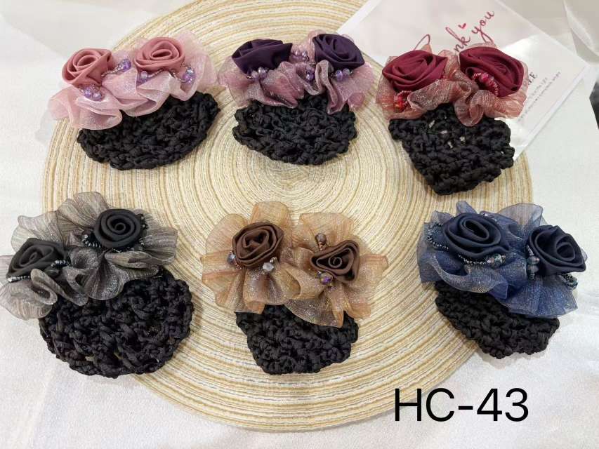 Handcrafted striped floral silk tulle professional hair accessory, popular online style one-piece hair replacement accessory