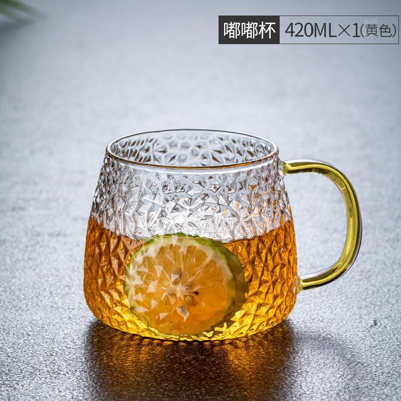 wholesale hammered glass household water cup transparent borosilicate heat-resistant glass round belly water cup single-layer cup details Picture