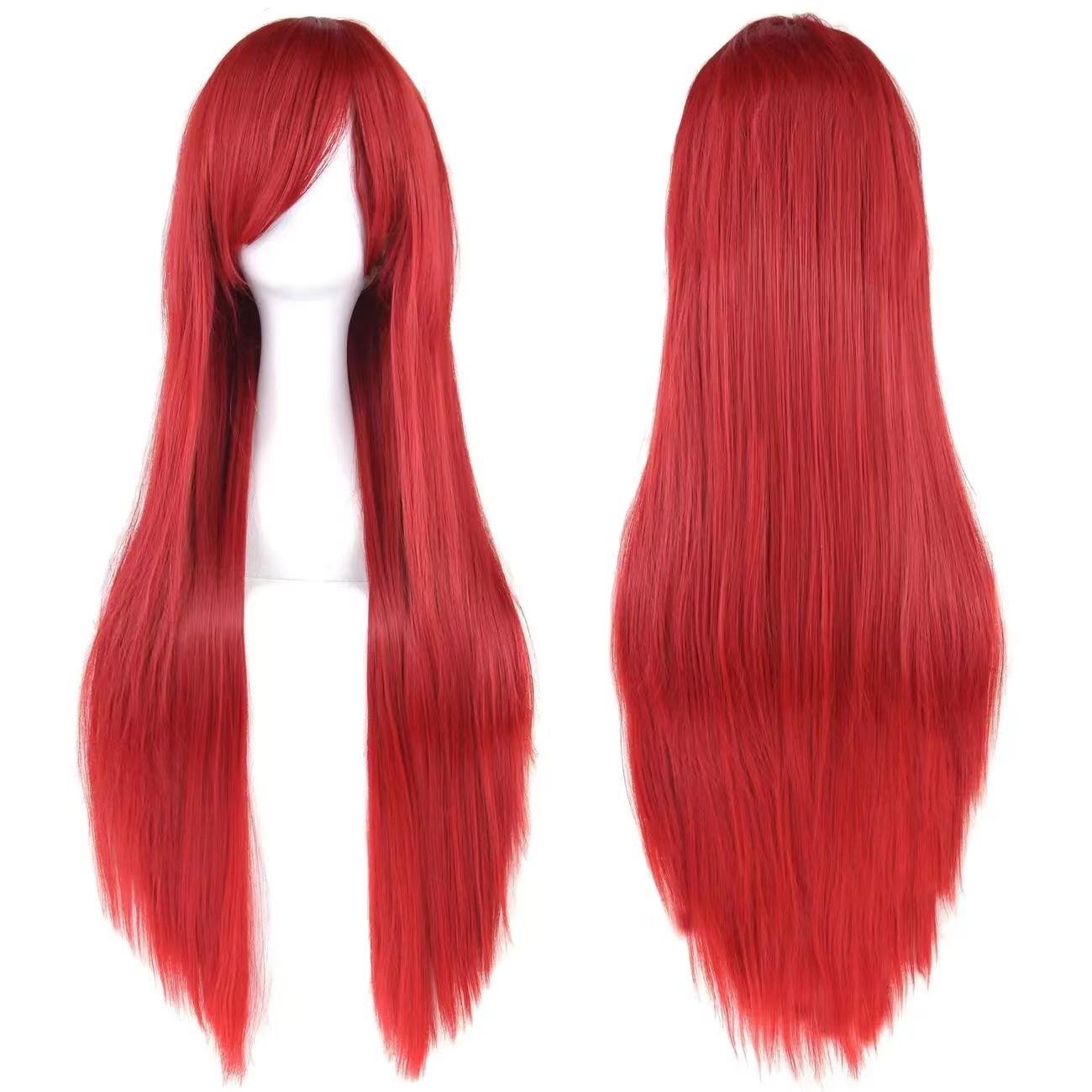 mao niang shape homemade cos universal color wig 80cm straight long hair head cover high-temperature fiber cosplay anime Item Picture