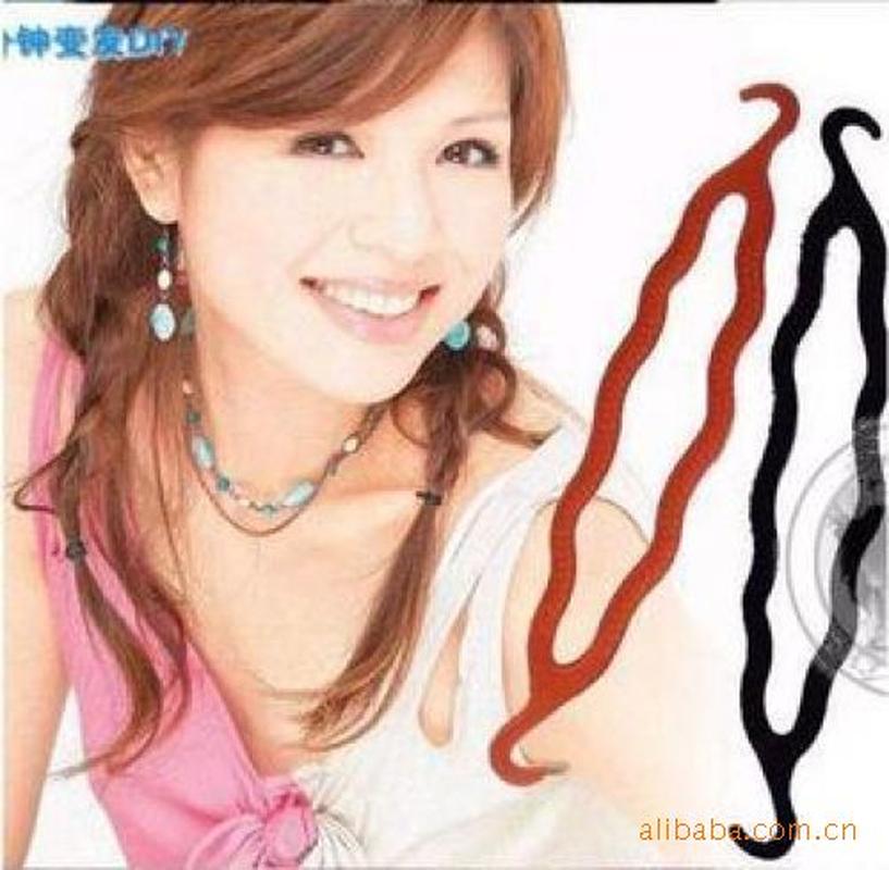 magic hair stick bun hair band pattern hair band magic hair curler double hook hair band