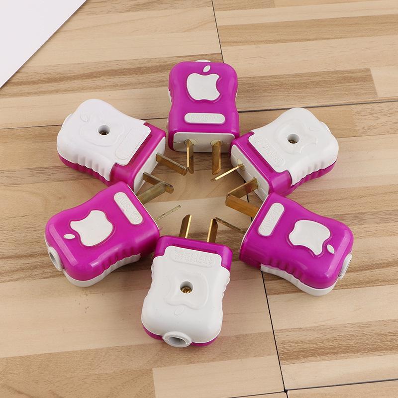 apple fixed plug integrated plastic coated two-pole apple plug only 1 yuan 2 yuan department store wholesale