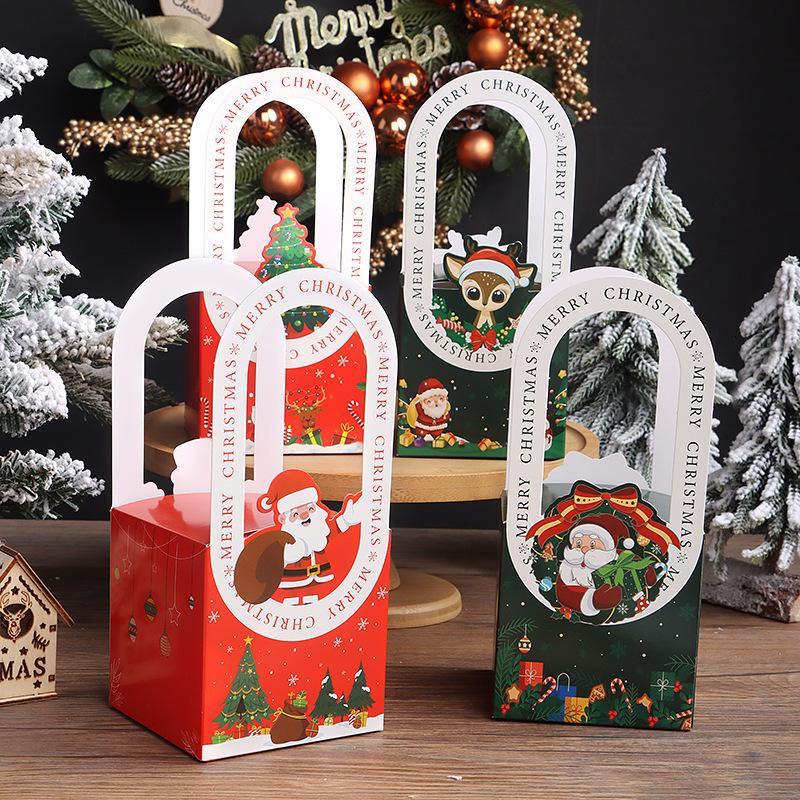 christmas christmas eve fruit packing box candy box portable apple box christmas gift box christmas eve to-go box full figure