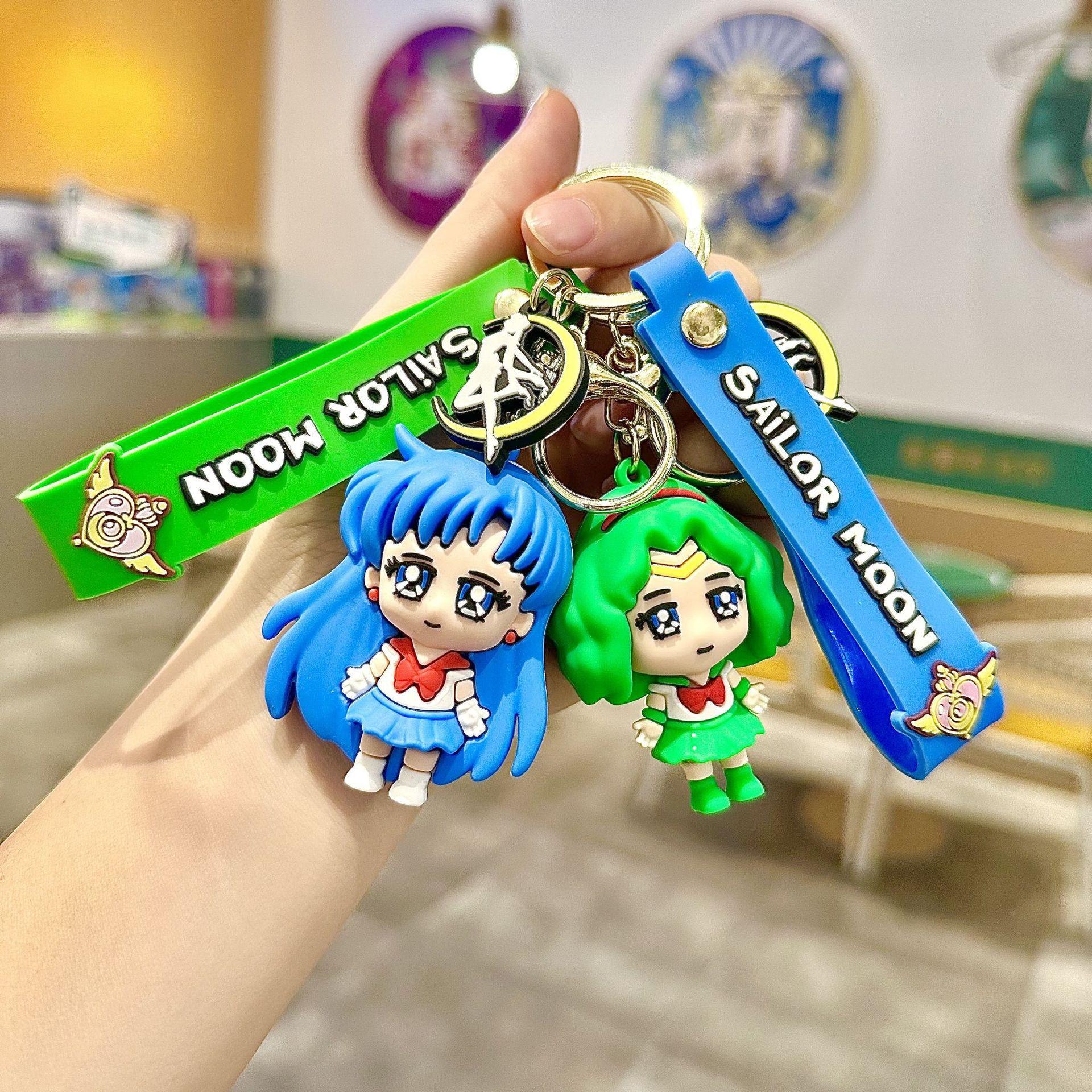 cartoon anime cute sailor moon keychain package pendant doll ornaments car key chain currency wholesale details Picture