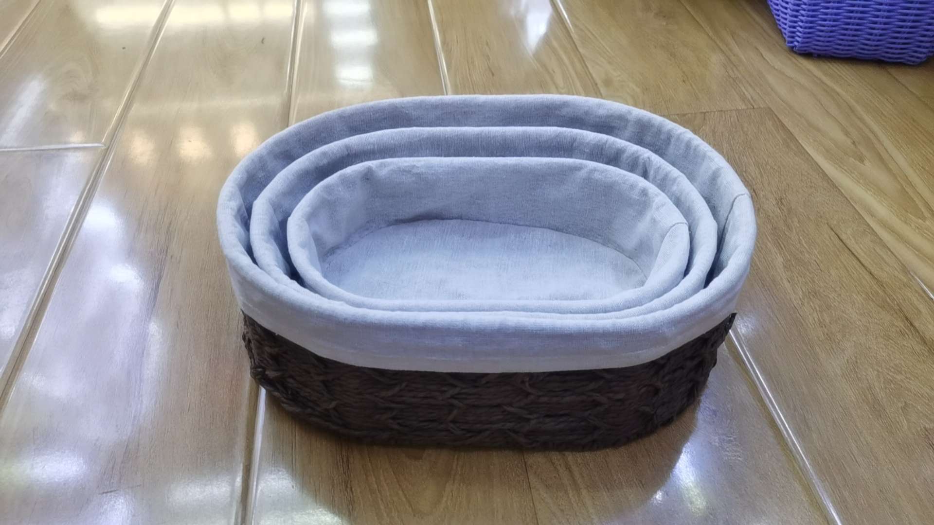 植物工艺品菩提橄榄核竹节编织花篮子 仿藤收纳筐餐巾环 精致礼品工艺品环保耐用家居装饰品