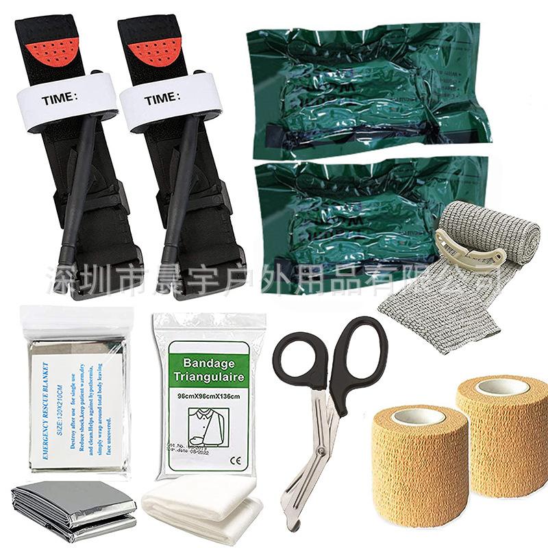Tactical Multifunctional Trauma First Aid Survival Tool  Tourniquet Israel Bandage Scissors Set Mix Pa