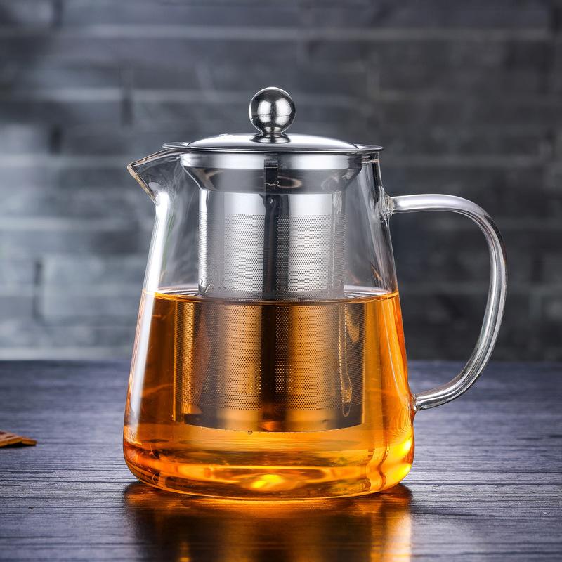 factory direct sales heat-resistant explosion-proof glass teapot stainless steel filter screen scented teapot health pot thickened kettle Specification drawing