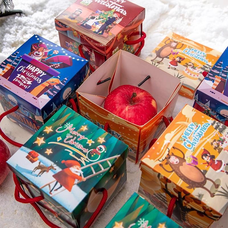 christmas eve fruit packing box christmas apple box small gift candy high-end hexagonal snow house christmas eve apple gift Application Scenario