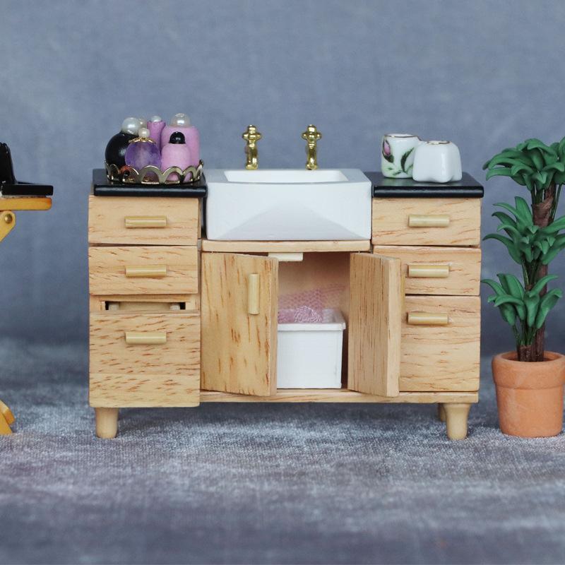 1:12 dollhouse dollhouse mini furniture washroom bathroom micro scene decoration wash basin sink