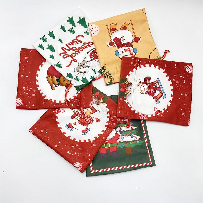christmas apple bag drawstring christmas eve gift bag apple gift packaging bag flannel drawstring apple bag