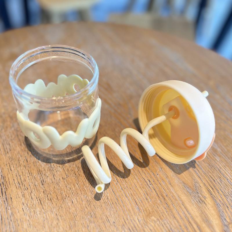 internet celebrity glass girls' cup ins good-looking double drink straw cup borosilicate heat-resistant creative non-slip Application Scenario