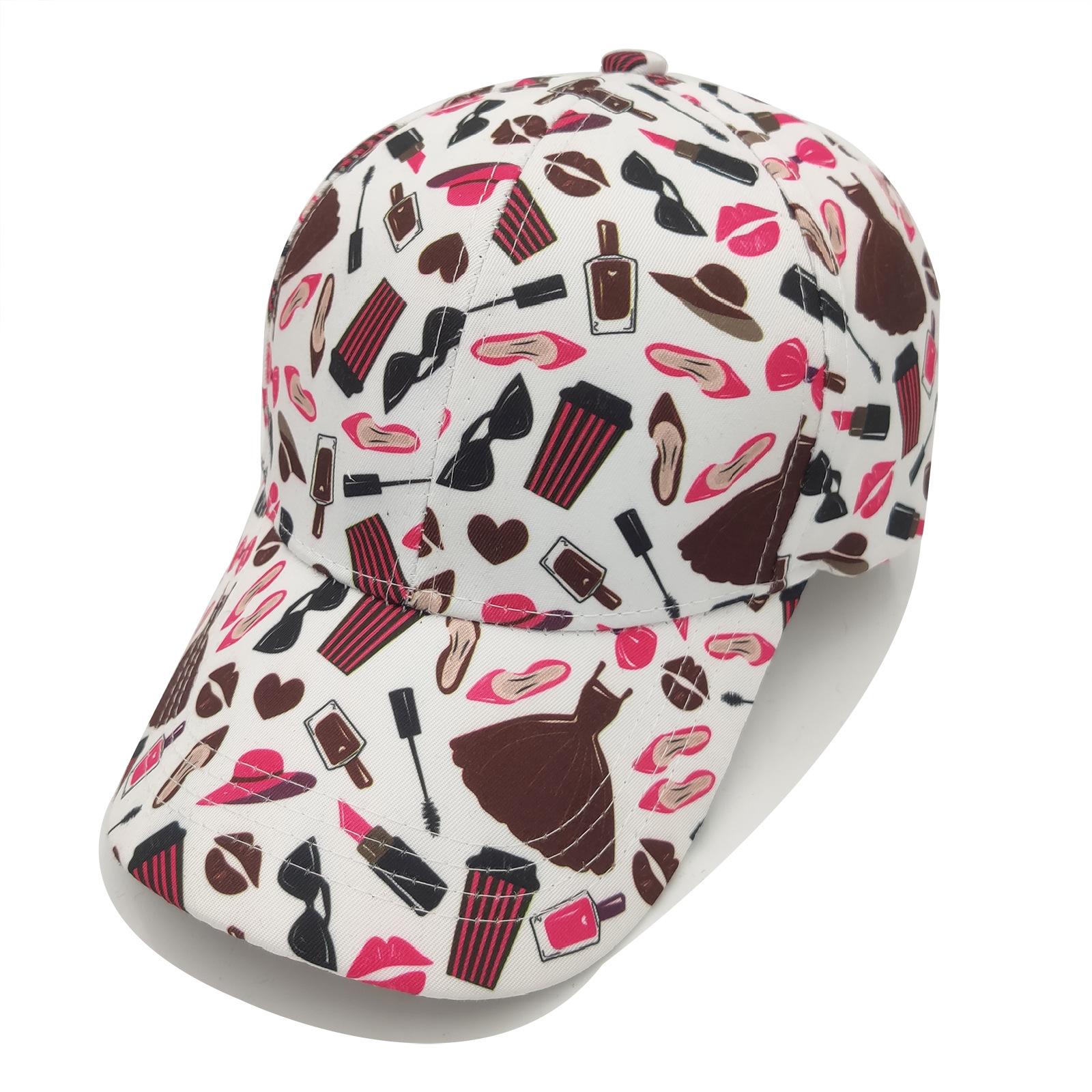 Amazon New Women's Baseball Cap Beauty Pattern Printing Sun Hat Trucker Hat Specification drawing