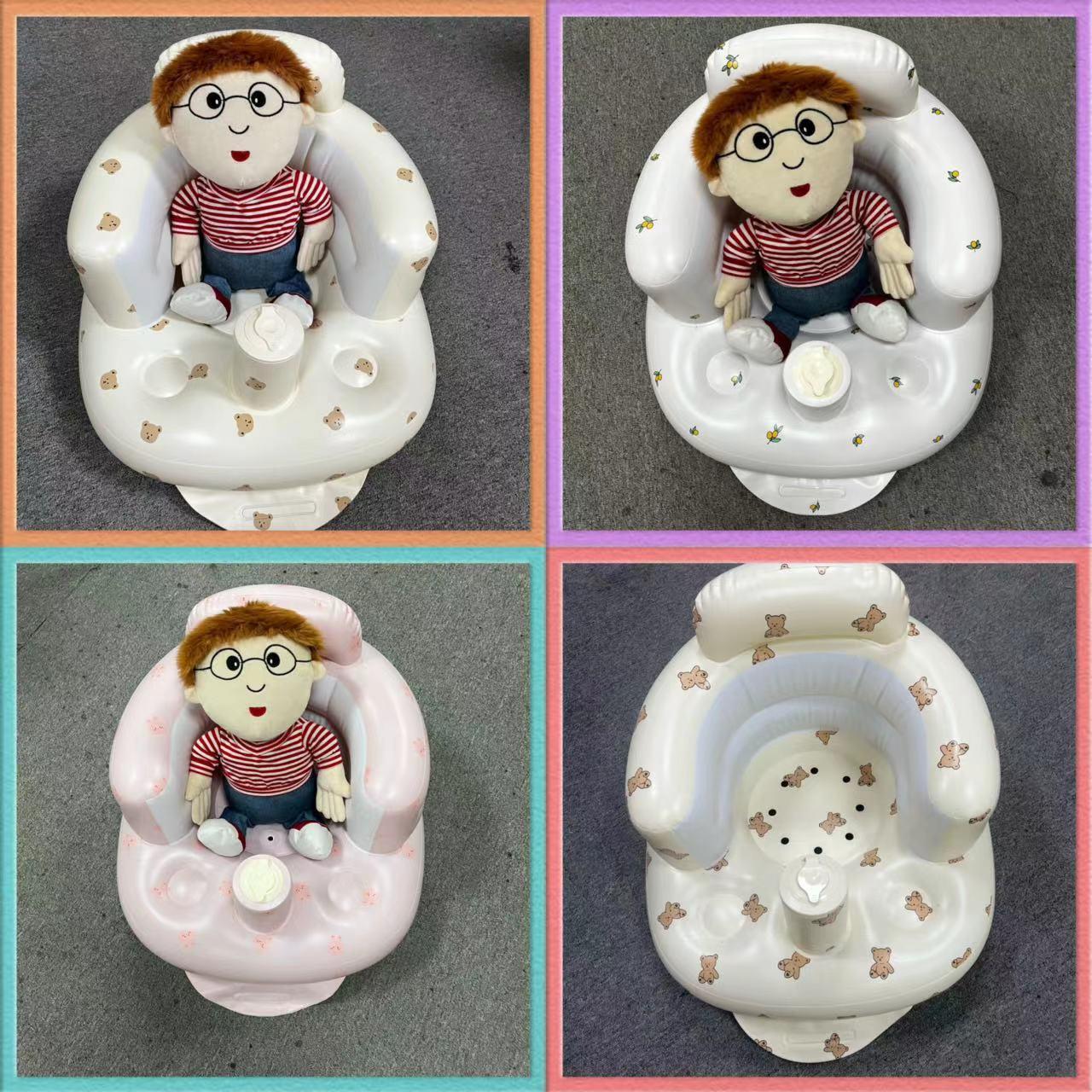 ins new pvc inflatable infant dining chair baby outdoor small sofa portable chair bb bath stool baby sofa