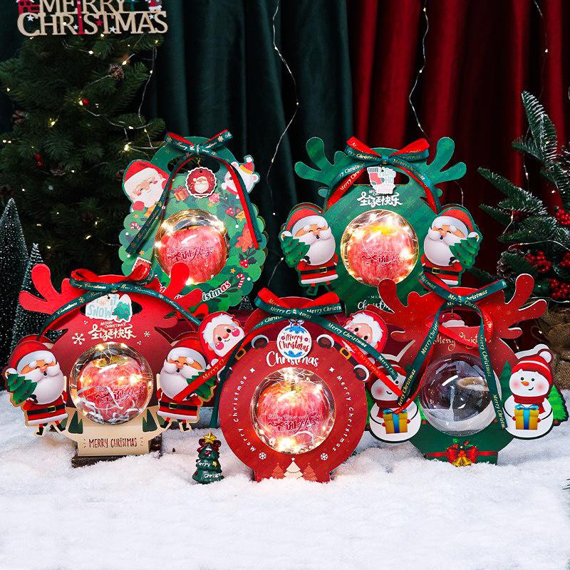 christmas apple box christmas eve christmas eve fruit christmas fruit box transparent pvc hand gift portable apple box full figure