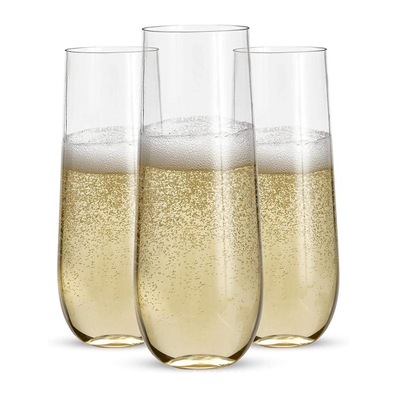 amazon hot sale disposable wineglass champagne glass red wine glass goblet thickened high permeability plastic pet wine glass