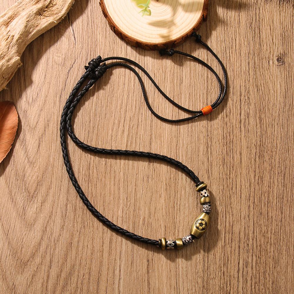 retro popular long necklace artificial leather bold durable soccer ball necklace handmade beaded sports football necklace Application Scenario