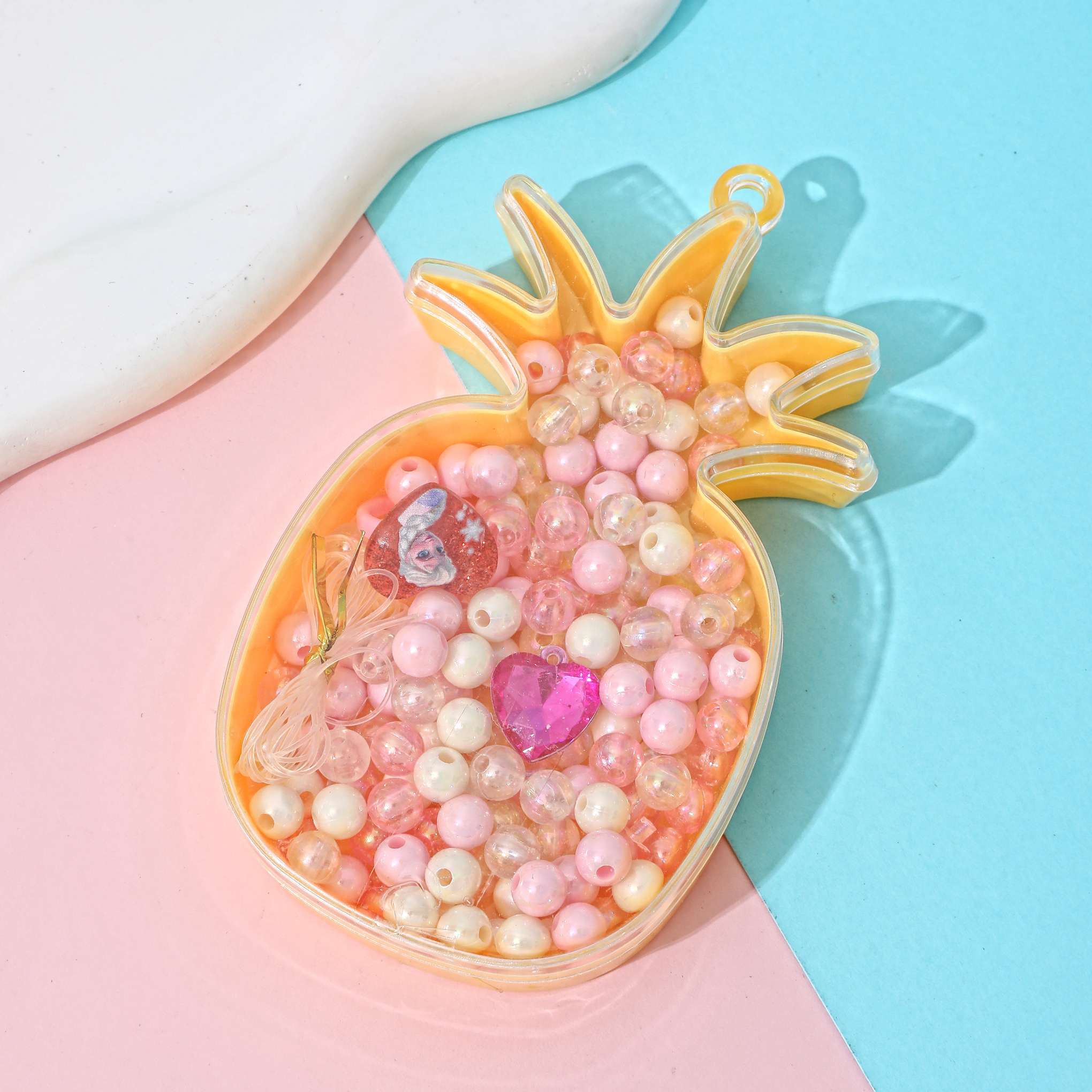 菠萝串珠DIY儿童手工材料包益智玩具饰品DIY配件细节图