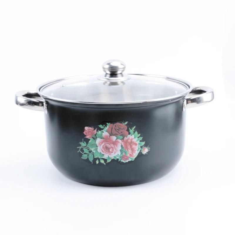 factory wholesale cross-border hot foreign trade amazon 4pcs wood grain handle gift pot set southeast asia africa south Item Picture