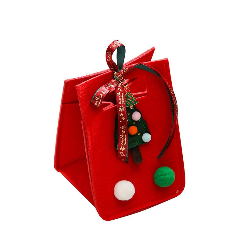 christmas gift bag felt christmas apple bag christmas eve apple box portable christmas gift bag apple packaging Item Picture