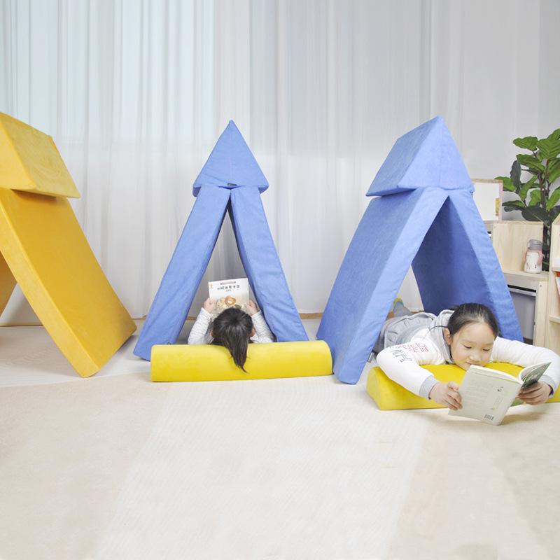 Children's Game Sofa Triangle Cushion Baby Folding Sponge Sofa Cushion Major Combination Climbing Cushion Baby Mattress