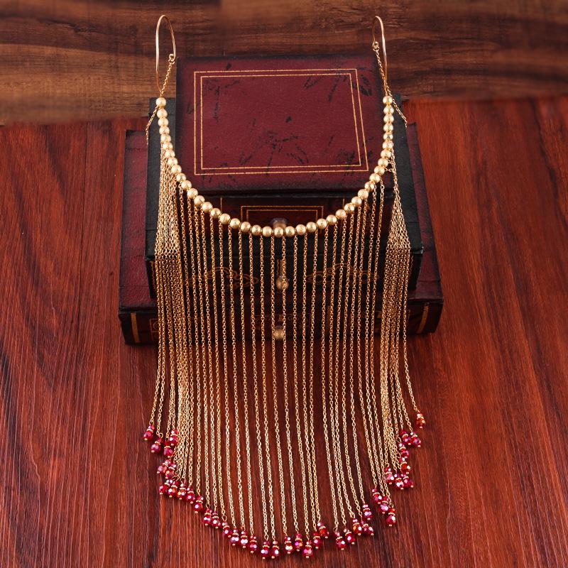 new chinese style bride wedding headdress retro tassel mask xiuhe clothing phoenix coronet accessories hazy beauty step shake details Picture