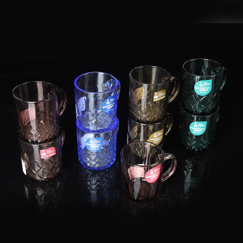 Wholesale Music Flower Color Handle Cup Glacier Cup Household Cup Color Rock Cup Glacier Pattern Color Gradient Glass Application Scenario