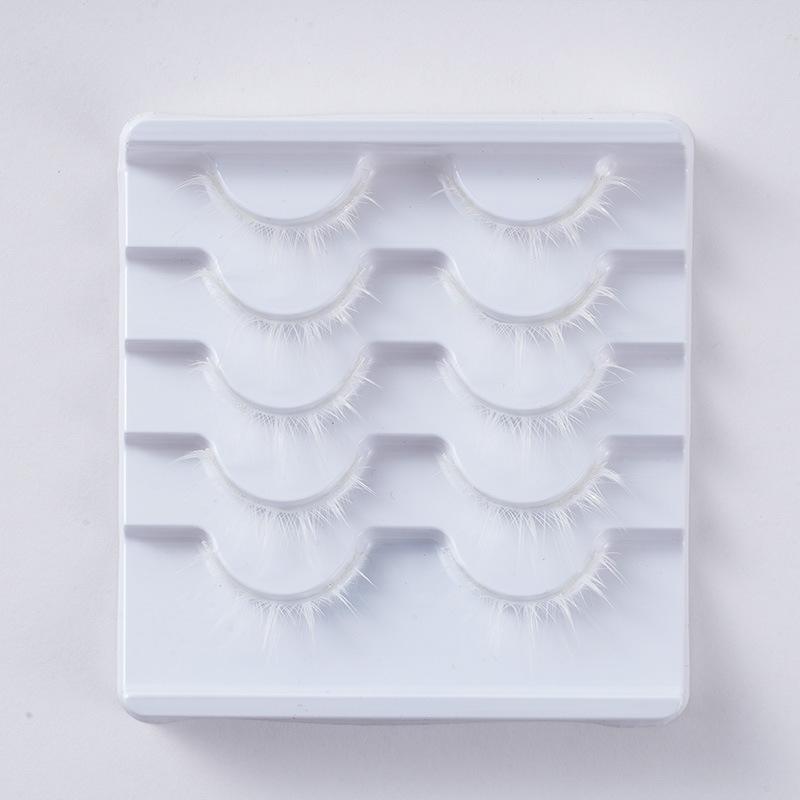makeup anime cosplay false eyelashes sheer root white eyelash little devil comic eyes soft and comfortable details Picture