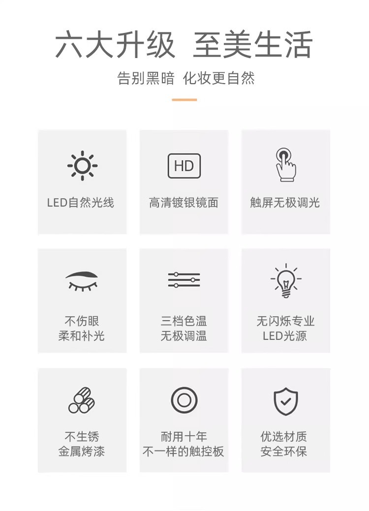 桌面化妆镜小镜子学生可爱款 落地穿衣镜实用大镜子高清落地镜全身镜便携式详情2