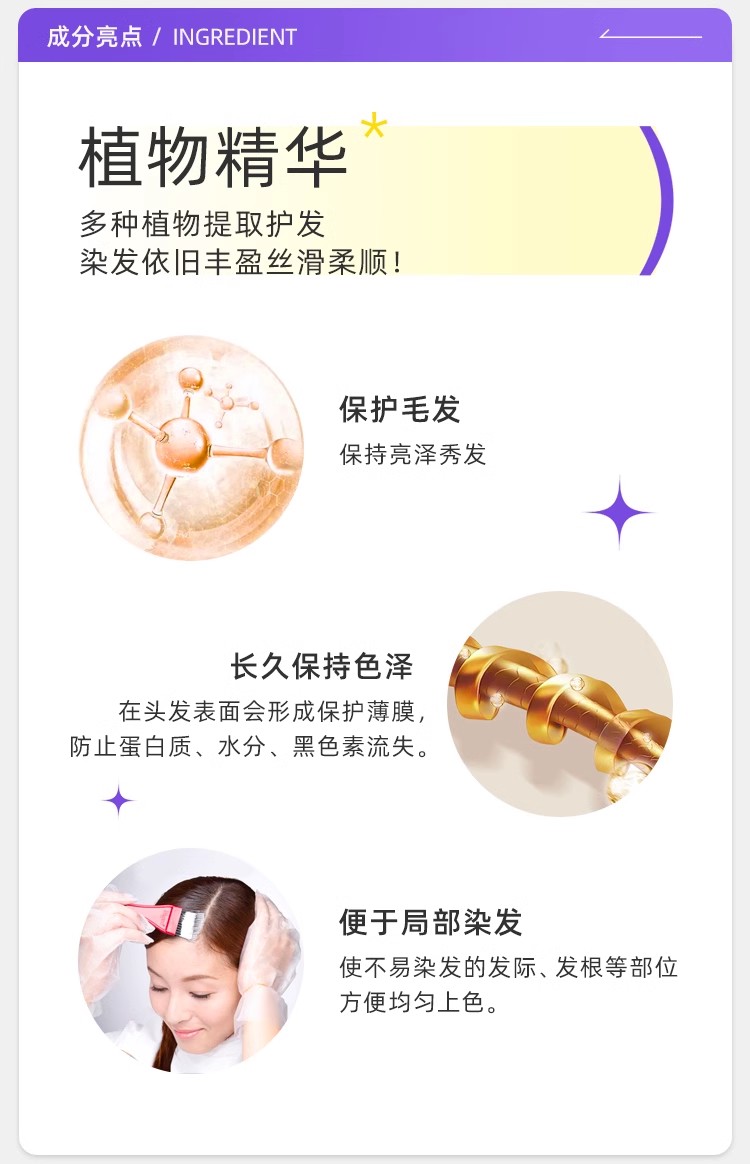 批发包邮！日本进口Bigen/美源染发剂可瑞慕hoyu天然植物遮白发男女用染发膏详情5